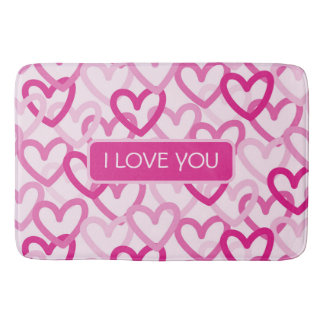Preppy Hearts Pink Badrumsmatta