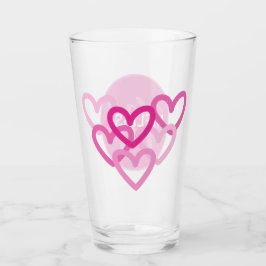 Preppy Hearts Pink Glaskopp