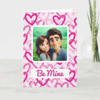 Preppy Hearts Pink Helgkort