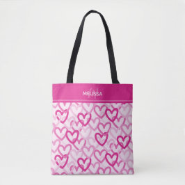 Preppy Hearts Pink Tygkasse