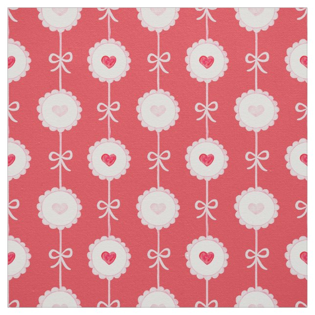 Preppy Hearts Valentine Day Tyg (Provkarta)