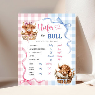 Preppy Heifer eller Bull Gender visar gamla Wive T Poster