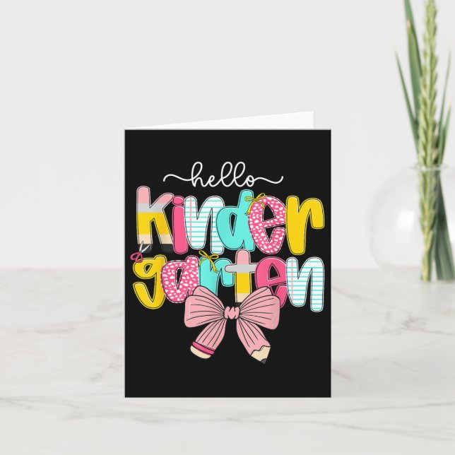 Preppy Hej Kindergarten Teacher Coquette tillbaka  Kort (Framsida)