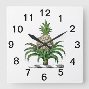Preppy Heraldic Pineapple Jackar Arm Vapensköld Fyrkantig Klocka