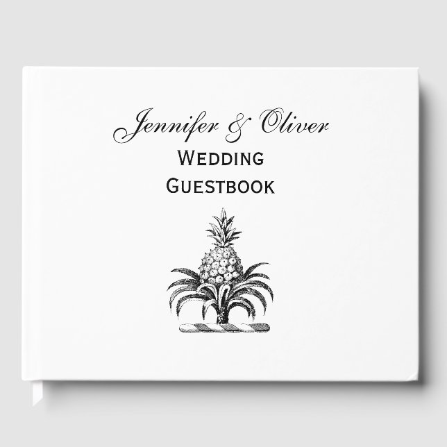 Preppy Heraldic Pineapple Jackar Arm Vapensköld Gästböcker (Framsida)