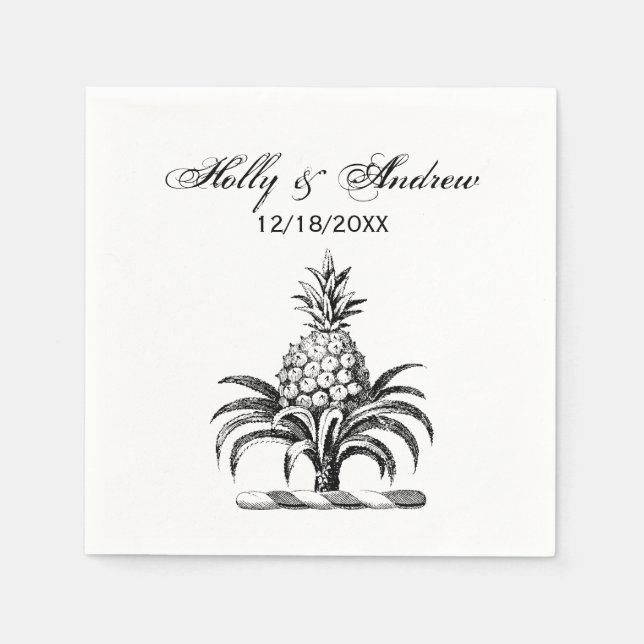 Preppy Heraldic Pineapple Jackar Arm Vapensköld Pappersservett (Framsidan)