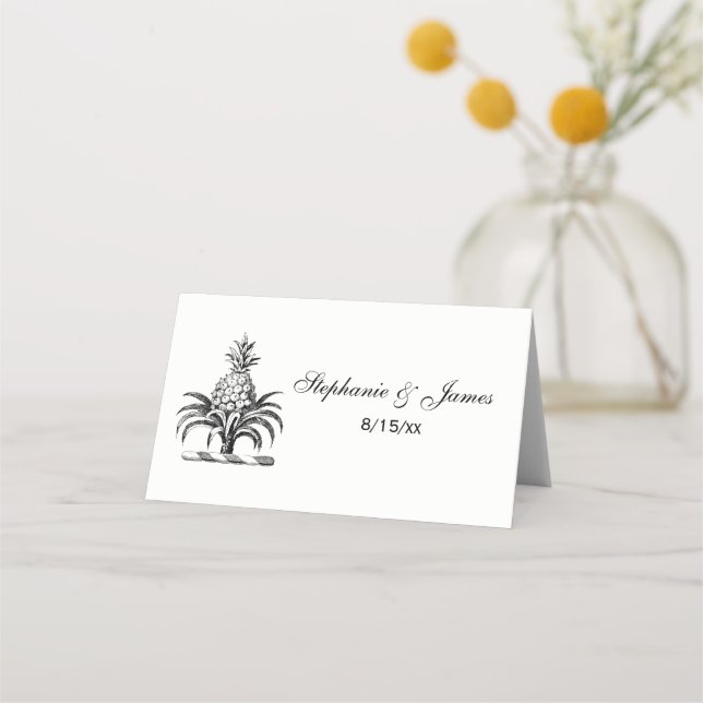 Preppy Heraldic Pineapple Jackar Arm Vapensköld Placeringskort (Framsida)