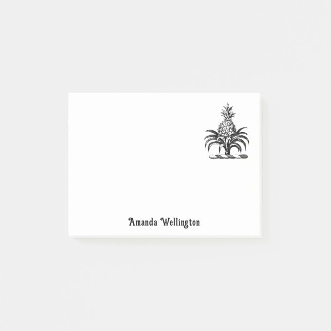 Preppy Heraldic Pineapple Jackar Arm Vapensköld Post-it Block (Framsida)