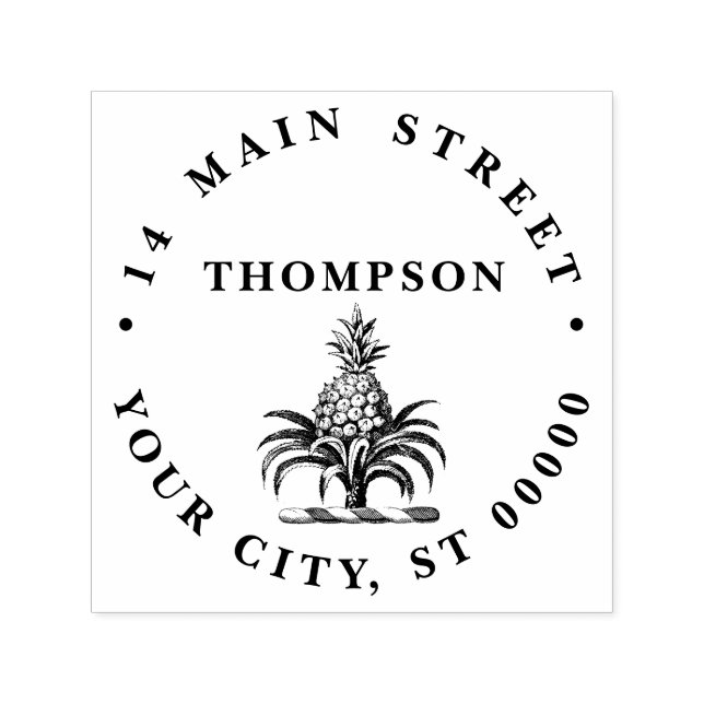 Preppy Heraldic Pineapple Jackar Arm Vapensköld Självfärgande Stämpel (Design)