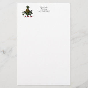 Preppy Heraldic Pineapple Vapensköld Färg RWT Brevpapper