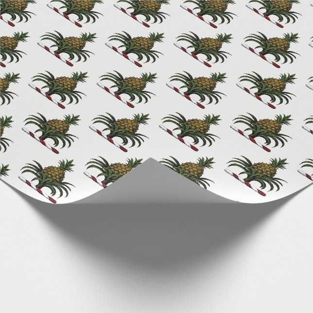 Preppy Heraldic Pineapple Vapensköld Färg RWT Presentpapper (Hörn)