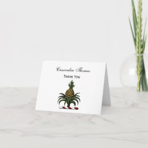 Preppy Heraldic Pineapple Vapensköld Färg RWT Tack Kort