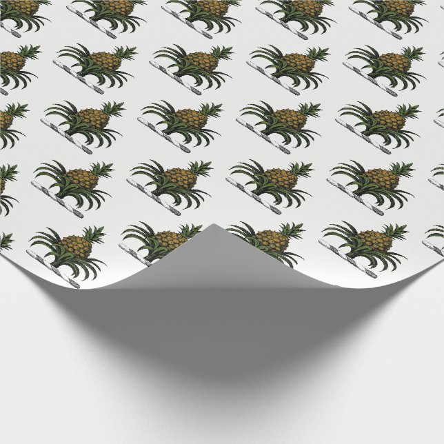Preppy Heraldic Pineapple Vapensköld Färg WT Presentpapper (Hörn)