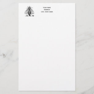 Preppy Heraldic Vintage Bee Jackar Arm Emblem Brevpapper
