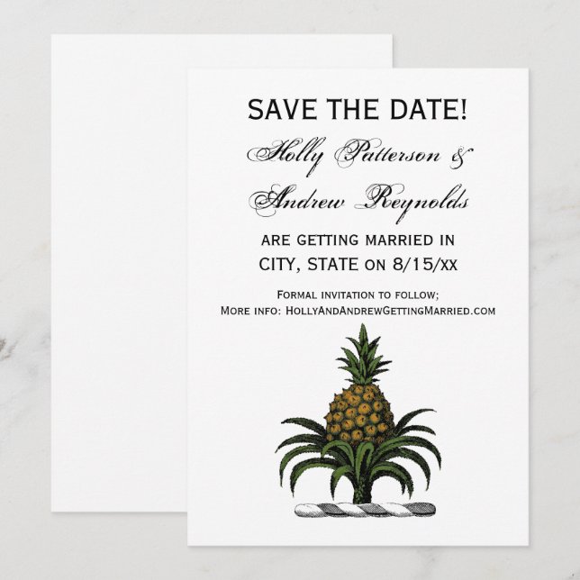 Preppy Heraldisk Ananas Kam färg WT Inbjudningar (Fram/baksida)
