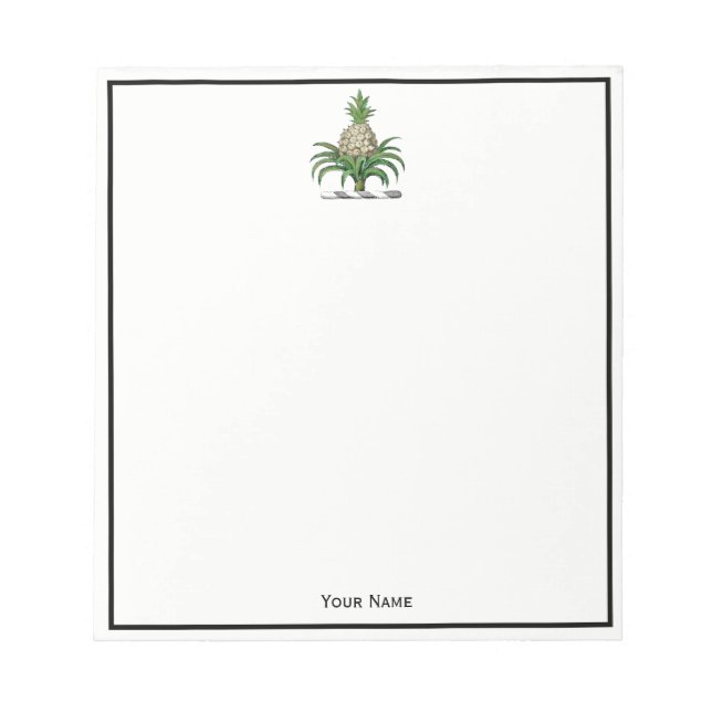 Preppy Heraldisk Ananas Vapen Crest Anteckningsblock (Framsida)