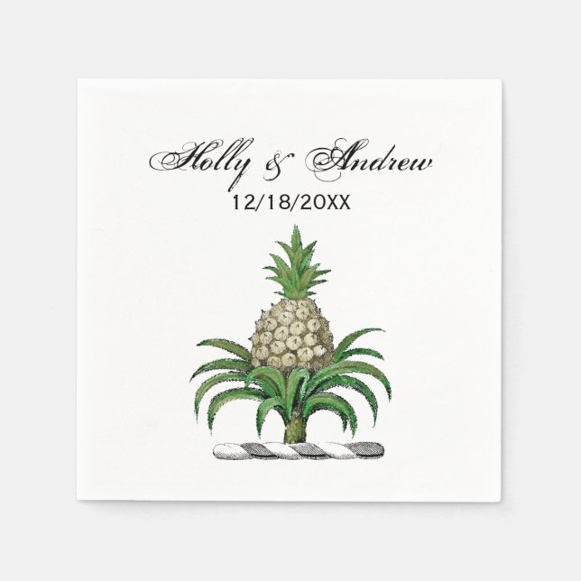 Preppy Heraldisk Ananas Vapen Crest Pappersservett (Framsidan)