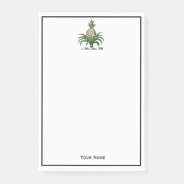 Preppy Heraldisk Ananas Vapen Crest Post-it Block (Framsida)