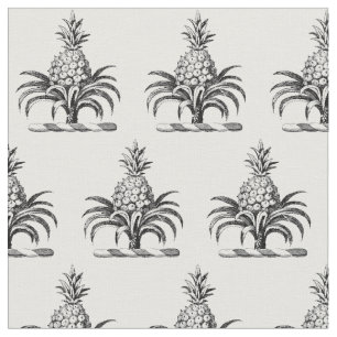 Preppy Heraldisk Ananas Vapen Crest Tyg