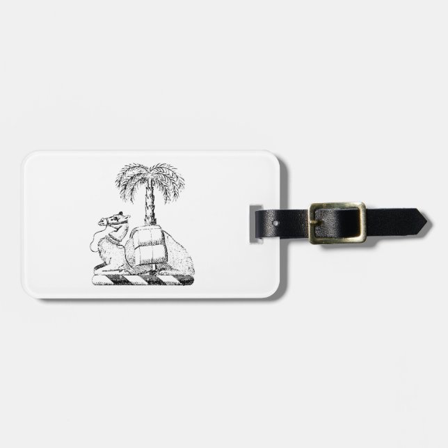 Preppy Heraldisk Kamel Palmetto Vapenrock Bagagebricka (Horisontell Framsida)