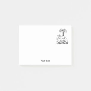 Preppy Heraldisk Kamel Palmetto Vapenrock Post-it Block
