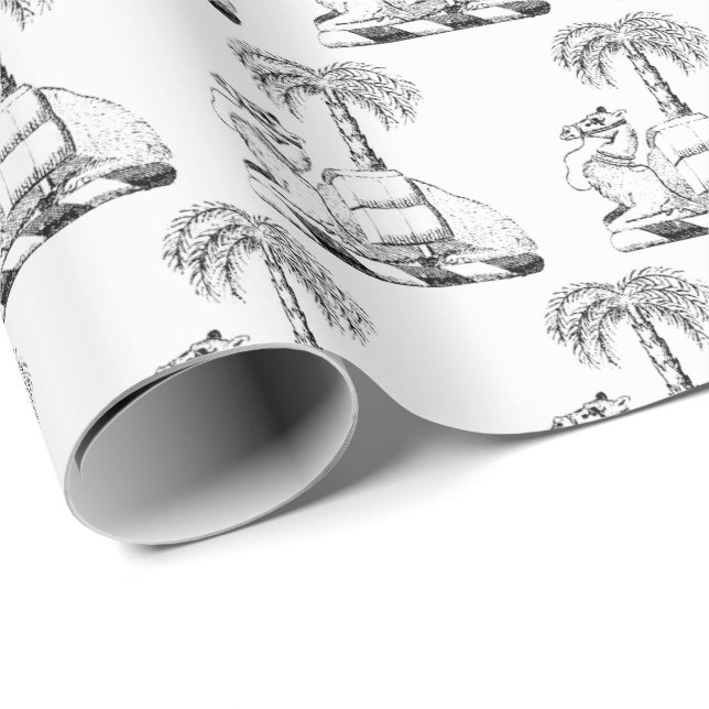 Preppy Heraldisk Kamel Palmetto Vapenrock Presentpapper (Rullad Hörn)
