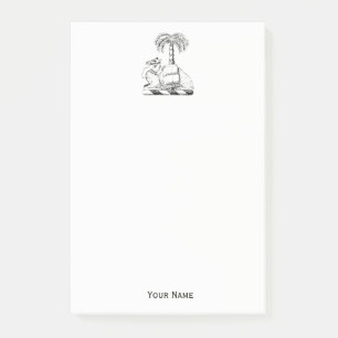 Preppy Heraldisk Kamel Palmtree Vapen Post-it Block