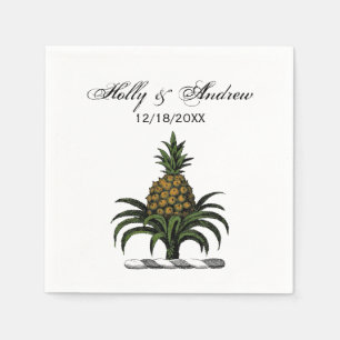 Preppy Heraldisk Pineapple Crest Färg WT Pappersservett
