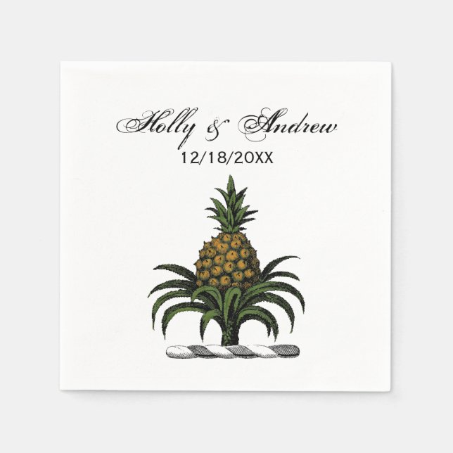 Preppy Heraldisk Pineapple Crest Färg WT Pappersservett (Framsidan)