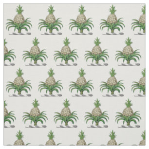 Preppy Heraldisk Pineapple Vapen Crest Tyg