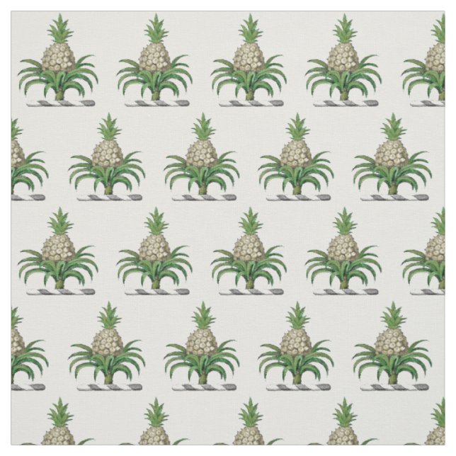 Preppy Heraldisk Pineapple Vapen Crest Tyg (Provkarta)