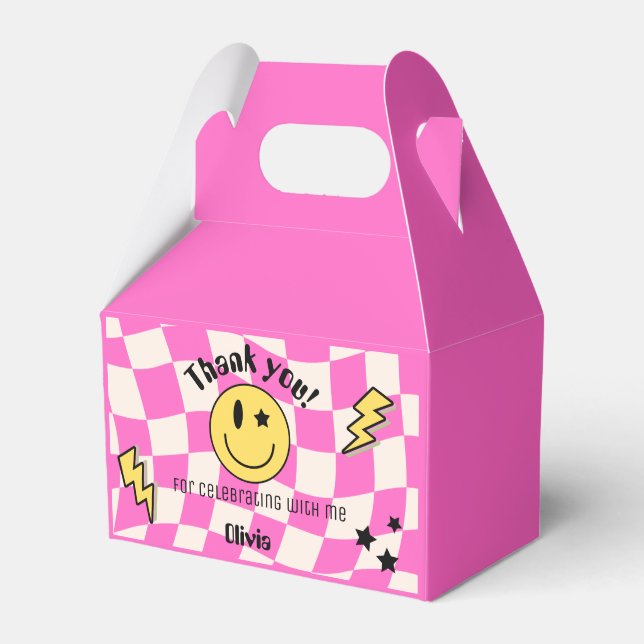 Preppy het rosa Y2K retro leende födelsedagspresen Presentaskar (Framsidan Sidan)