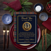 Preppy Horseshoe Emblem Blue Flat Tackkort