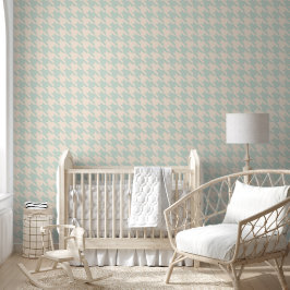 Preppy Houndstooth in Cream and Pastel Blue