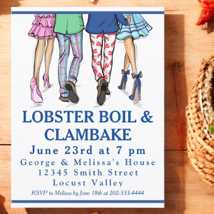 Preppy Hummer Kok & Clambake Kustpar Inbjudningar