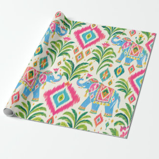 Preppy Ikat Tropisk Palm Boho Chic Presentpapper