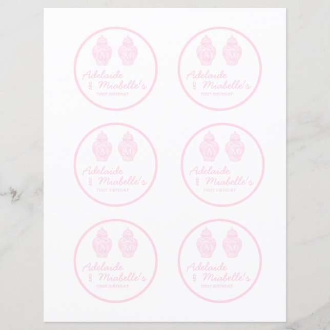 preppy ingefärska krukor mjuk rosa färg banner (Framsida)
