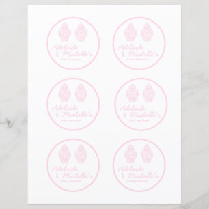 preppy ingefärska krukor mjuk rosa färg banner