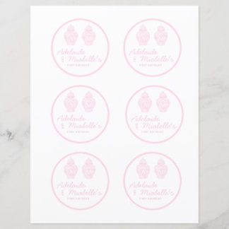 preppy ingefärska krukor mjuk rosa färg banner