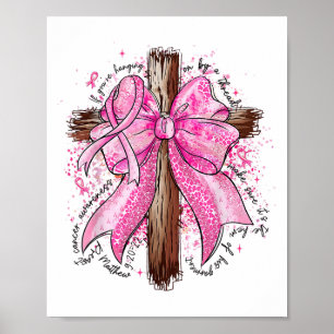Preppy Jesus Nk Bow Kor Breast Cancer Awareness Poster