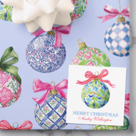 Preppy jul Baubles Ornaments Anteckningskort