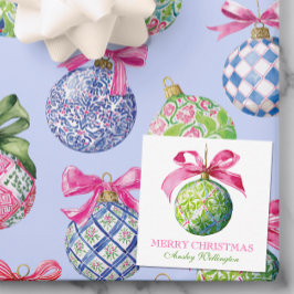 Preppy jul Baubles Ornaments Anteckningskort