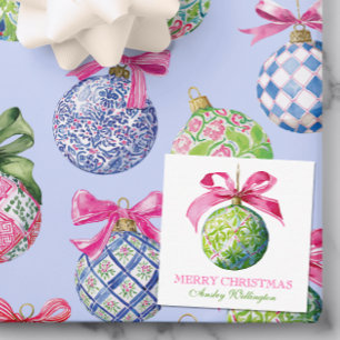 Preppy jul Baubles Ornaments Anteckningskort