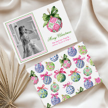 Preppy jul Baubles Ornaments Photo Helgdag
