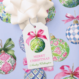 Preppy jul Baubles Ornaments Presentetikett