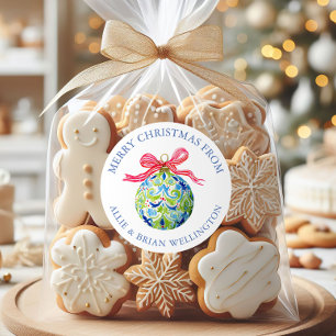 Preppy jul Baubles Ornaments Runt Klistermärke