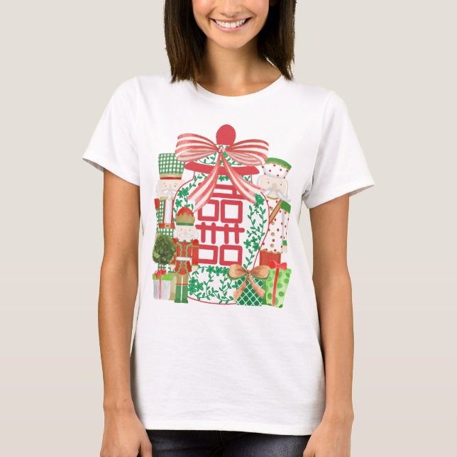 Preppy-jul med Nutcrackers och Ginger Burk T Shirt (Framsida)