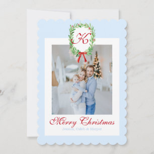 Preppy jul Monogram Wandan Julkort