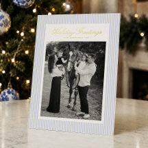 Preppy julfotografi med blåa ränder
