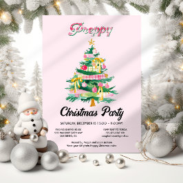 Preppy Julgran Party Inbjudningar